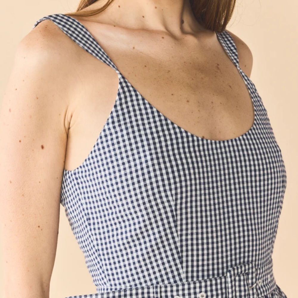 Eddy Katherine Gingham Midi Dress, XS - Picture 5 of 5
